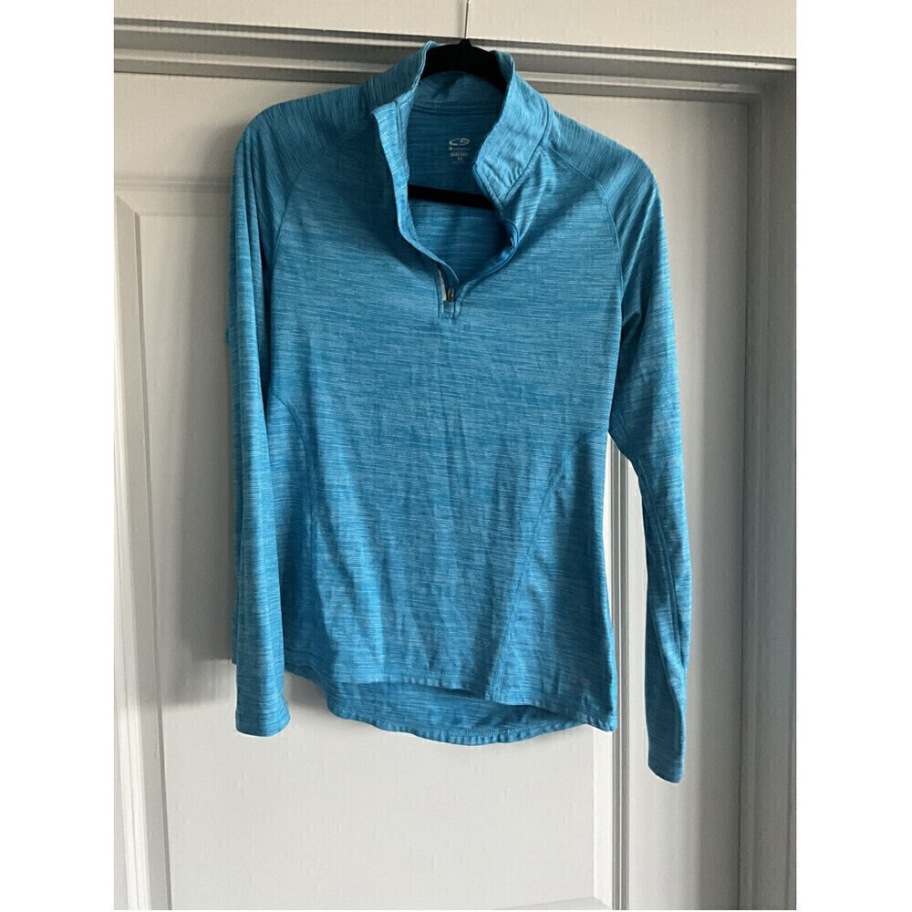 Champion Duo Dry Shirt, Women's Size Extra Small, Teal,Activewear, 1/4 Zip Up